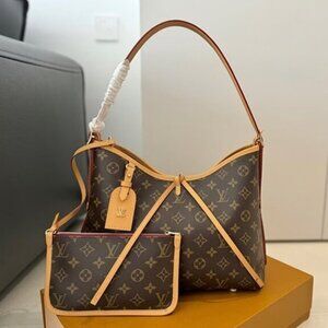 👜✨Louis Vuitton Carryall MM Shoulder Bag With Pouch